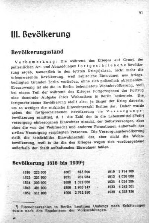 III. Bevölkerung