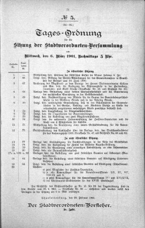Tages-Ordnung, 06. März 1901