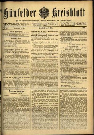Ausgabe vom Samstag, den 08. März 1913.