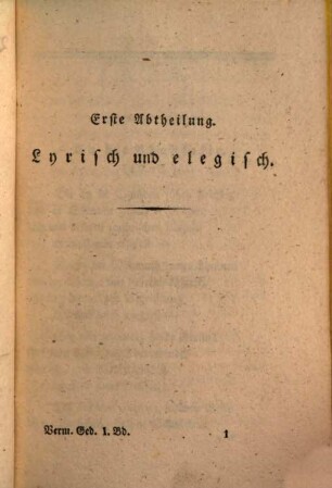 Vermischte Gedichte, 1