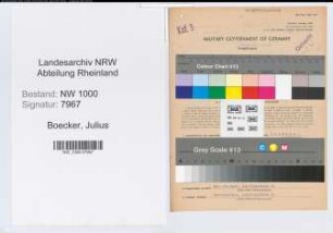 Entnazifizierung Julius Boecker, geb. 02.05.1893 (Handelsvertreter)