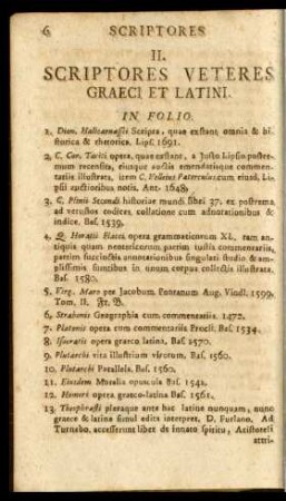 II. Scriptores Veteres Graeci Et Latini