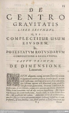 CAPUT Primum. DE DIMENSIONE Linearum.