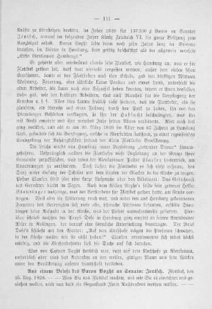Aus einem Briefe des Baron Voght an Senator Jenisch.