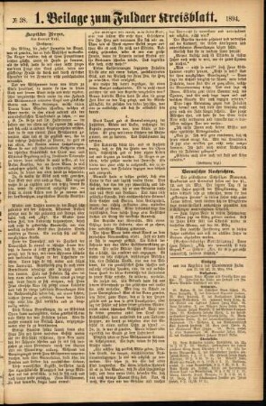 Zweite Ausgabe vom Samstag, den 31. März 1894.