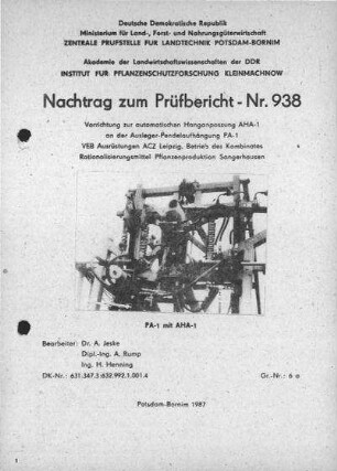 Automatische Hanganpassung AHA-1 zur PA-1
