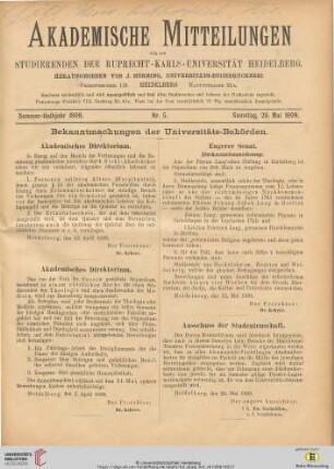 Nr. 5 (28. Mai 1898)