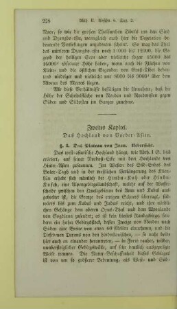 Zweites Kapitel. Das Hochland von Vorder-Asien