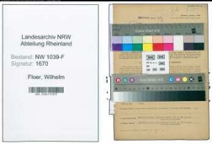 Entnazifizierung Wilhelm Floer , geb. 07.05.1895 (Hausmeister)