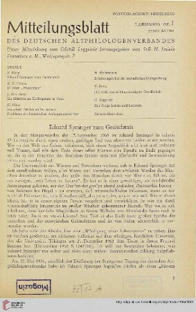 7: Eduard Spranger zum Gedächtnis