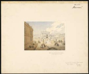 Erweiterung der Museumsinsel, Berlin Schinkelwettbewerb 1882: Museum für Olympia: Perspektivische Ansicht