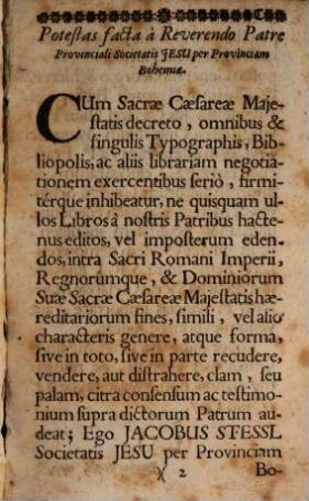 Manuale confessarii, seu methodus compendiosa munus confessarii ritè obeundi : utilitati praesertim ad id piè se disponentium elucubrata, et cum thesibus ex universa theologia scholastica in Alma, Ceasarea, Regiàque Universitate Leopoldina Wratislaviensi Soc. Jesu publicè disputatis typis data, 2. De Munere, Et Obligatione Confessarii
