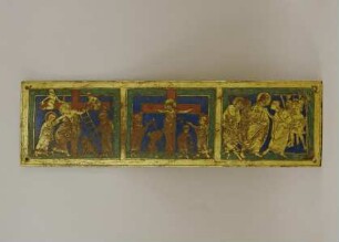 Fragmente eines Altarretabels — Judaskuß, Kreuzigung und Kreuzabnahme