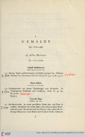 I. Gemälde (Nr. 153-304)