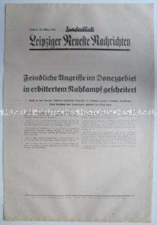 Sonderblatt der "Leipziger Neuesten Nachrichten" zum Kriegsverlauf an der Ostfront
