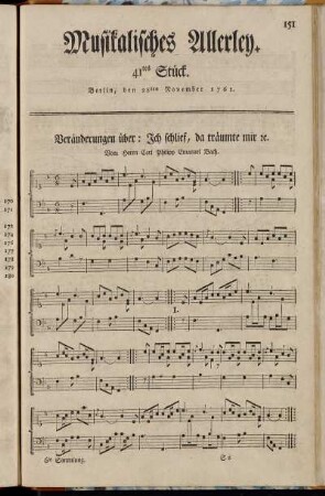 41tes Stück. Berlin, den 28ten November 1761. - 48tes Stück. Berlin, den 16ten Januar 1762.