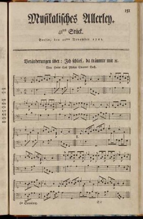 41tes Stück. Berlin, den 28ten November 1761. - 48tes Stück. Berlin, den 16ten Januar 1762.