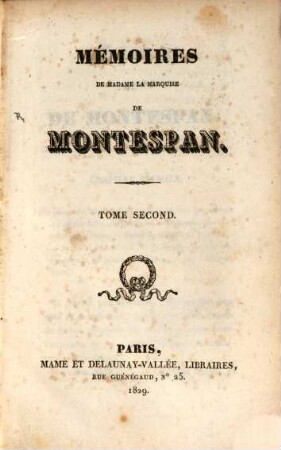Mémoires de madame la marquise de Montespan. 2