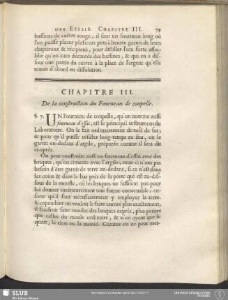 Chapitre III. De la construction des Fourneau de coupelle