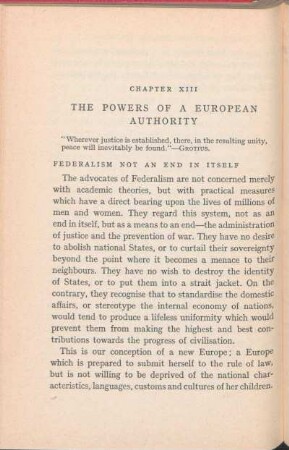 Chapter XIII. The Powers Of A European Authority
