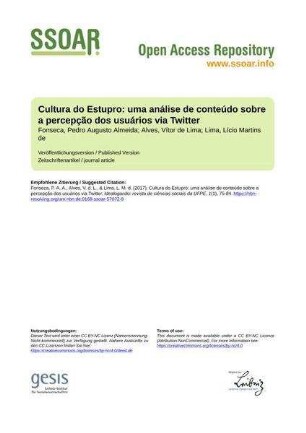 Cultura do Estupro: uma análise de conteúdo sobre a percepção dos usuários via Twitter