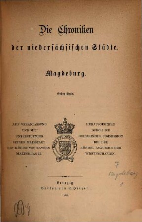Die Chroniken der niedersächsischen Städte, 1. Magdeburg