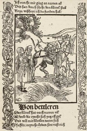 Das Narrenschyff, Blatt "Von bettleren" : 1. Ausgabe, Basel, 1494