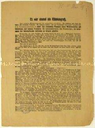 Flugblatt der KPD zum zweiten Reichsrätekongress und Aufruf zum Kampf für eine Räte-Republik
