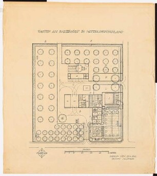Druckvorlagen: Garten am Bauernhof in Mitteldeutschland: Grundriss 1:200