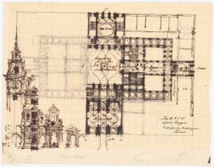 Rathaus, Hamburg (?): Grundriss, Aufriss