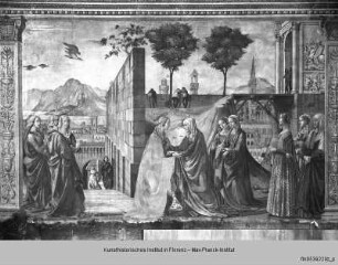 Fresken der Tornabuoni Kapelle : Lebensszenen des heiligen Johannes der Täufer : Heimsuchung
