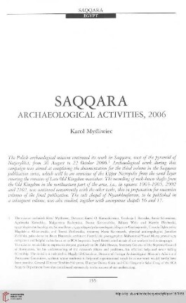 18: Saqqara : archaeological activities, 2006