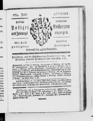 47tes Stück., Ausgabe vom 24. November 1784