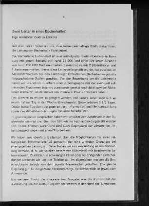 Zwei Leiter in einer Bücherhalle?
