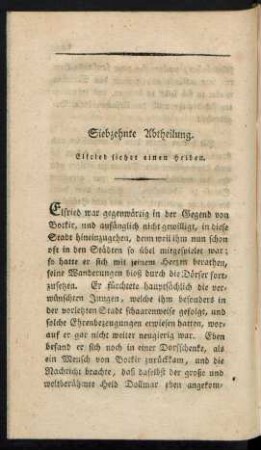 Siebzehnte Abtheilung. Elfried siehet einen Helden