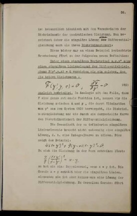 Singuläre Lösung und Diskriminantenort