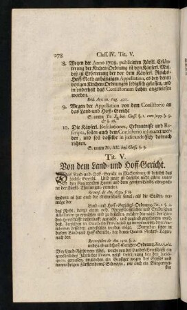 278-290, Tit. V. Von dem Land- und Hoff-Gericht.