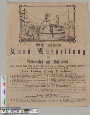 Große mechanische Kunst-Ausstellung von Automaten und Andrioden