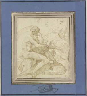 Saturn und eine weibliche Figur