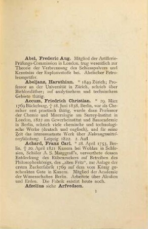 Biographisch-litterarisches Handwörterbuch der wissenschaftlich bedeutenden Chemiker