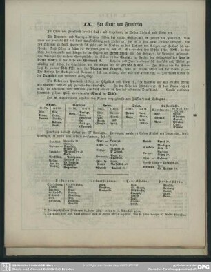 IX. Zur Karte von Frankreich