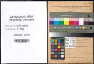 Entnazifizierung Willy Becker , geb. 26.12.1905 (Verwaltungsbeamter)