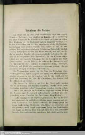 Gründung des Vereins