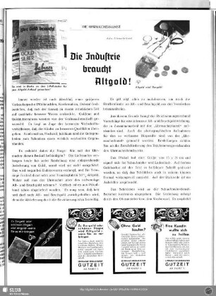 Die Industrie braucht Altgold!