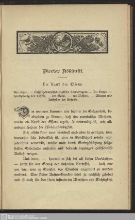 Vierter Abschnitt. Die Kunst des Essens