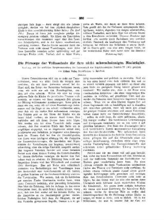 Die Fürsorge der Volksschule für ihre nicht schwachsinnigen Nachzügler : (Schluss)