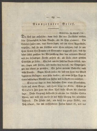 Neunzehnter Brief.