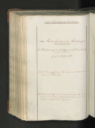 VIII. Naturhistorische Samlungen.