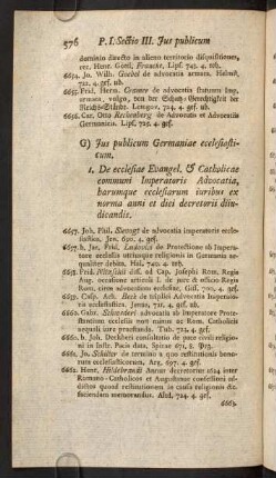 G. Jus publicum Germaniae ecclesiasticum.