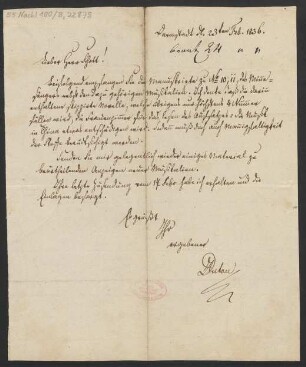 Brief an B. Schott's Söhne : 23.02.1836